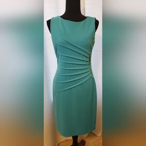 Ivanka Trump Teal Dress with Gold Zipper Accent